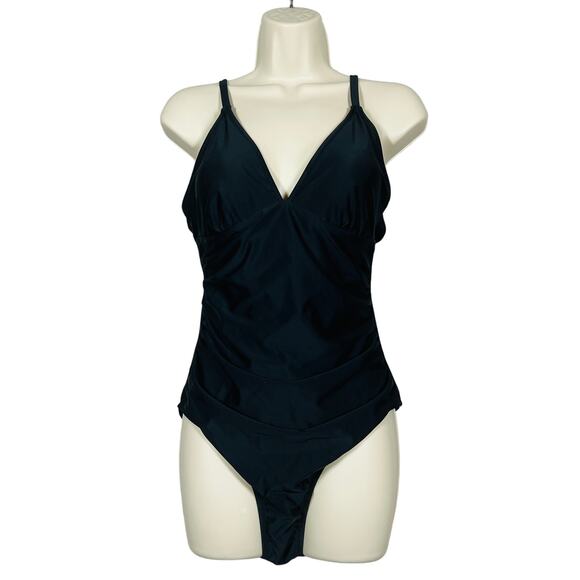 NEW! Cupshe One Piece Swim Suit Bathing Black \Beach Lake Resort - L - Picture 1 of 4